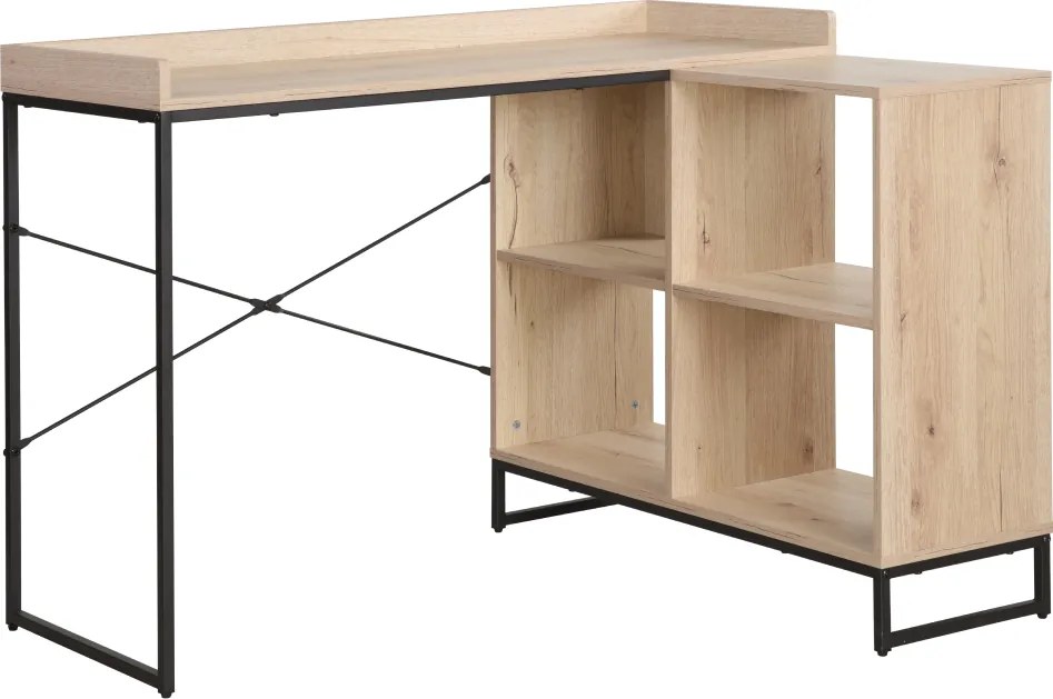 Sarok számítógépasztal, tölgy/fekete, ULOSTOL