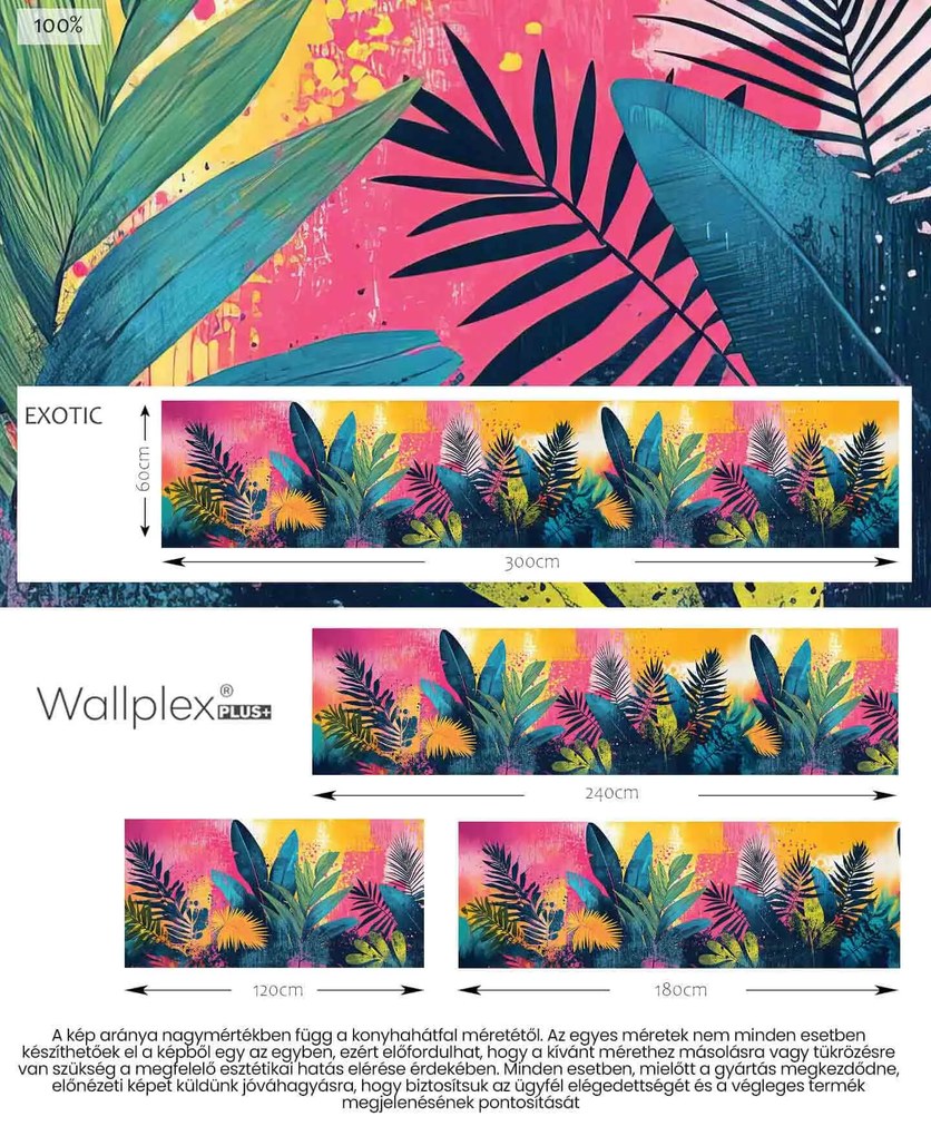 Wallplex konyhahátfal Exotic (Méret: 60x240)