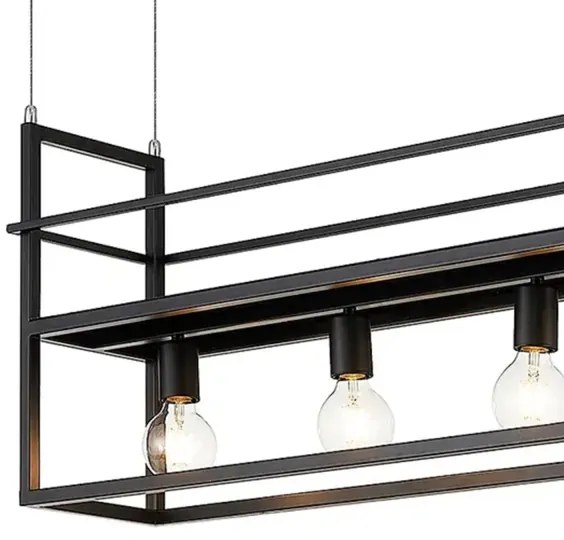 ONLI - Csillár zsinóron polccal JEFFER 4xE27/22W/230V fekete