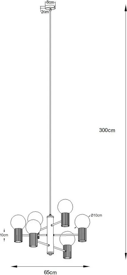 Fekete függőlámpa üveg búrával Orbital – Sollux