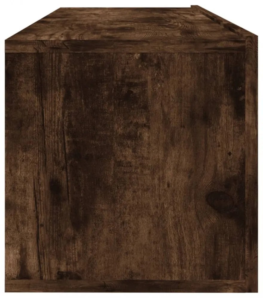 füstös tölgy színű szerelt fa fali TV-szekrény 100 x 30 x 30 cm
