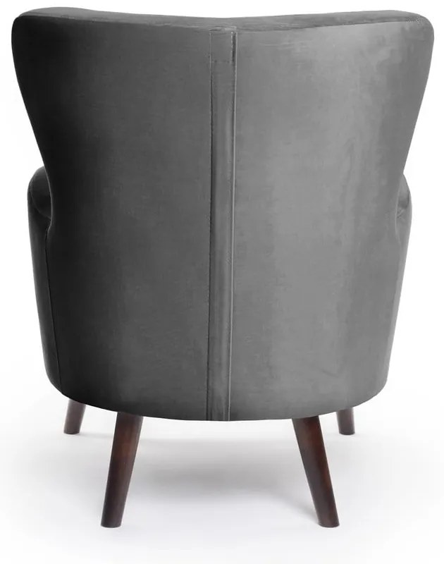 Sötétszürke bársony füles fotel Noemye – Bonami Selection