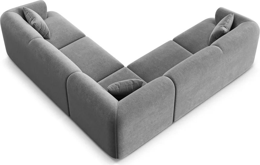 Világosszürke bársony sarokkanapé Campi – Cosmopolitan Design