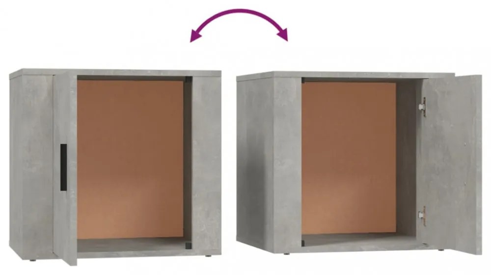 2 db betonszürke éjjeliszekrény 50x39x47 cm