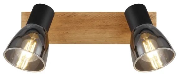 Globo 54307-2W - Fali spotlámpa CLAUDE 2xE14/40W/230V fekete/fa