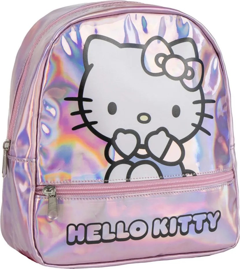 Hello Kitty Iridescent hologrammos hátizsák, táska 23 cm