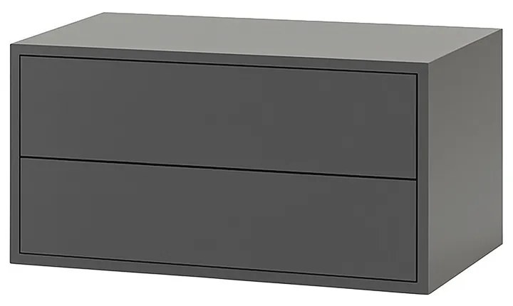 Boxie 2 fiókos fali szekrény 40x80x37 cm antracit
