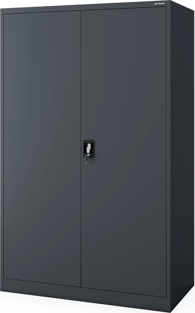 Fém irodai szekrény széles és mély antracit, 1150x1850x600 mm: JAN II D600