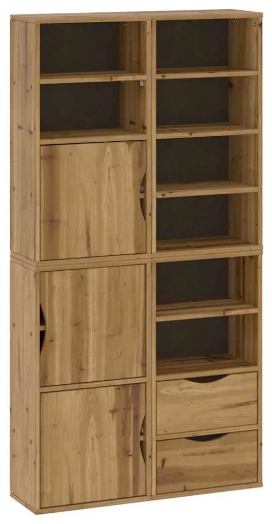 4 db tömörfa fenyőfa oldalsó szekrény ODDA 40x24x79 cm