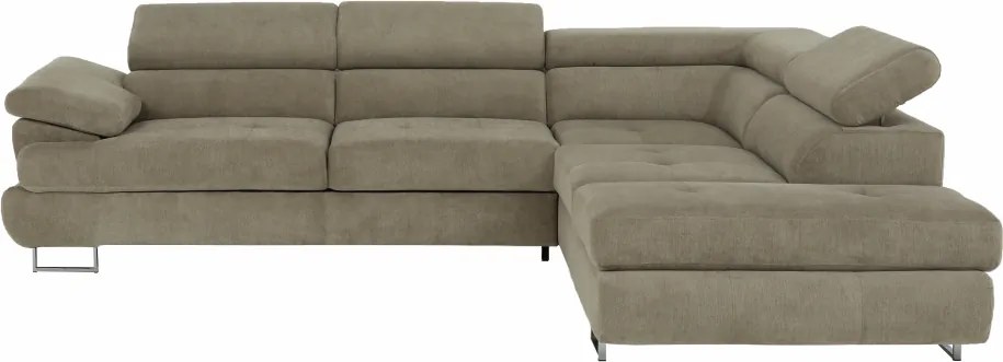 Ülőgarnitúra, világosbarna melír, szövet, jobbos, BUTON P