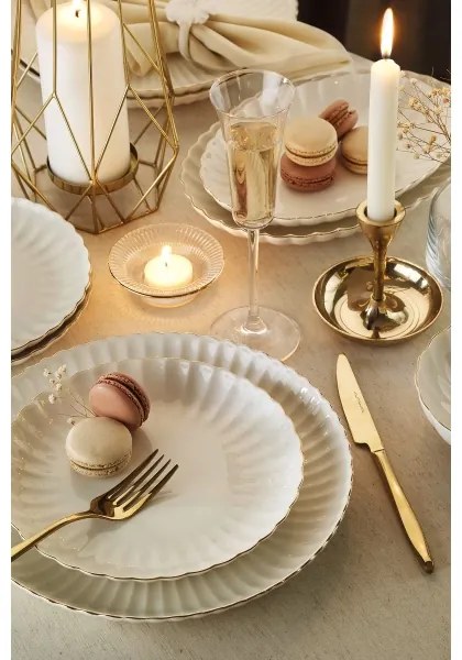 27 részes étkészlet fehér/arany/porcelán