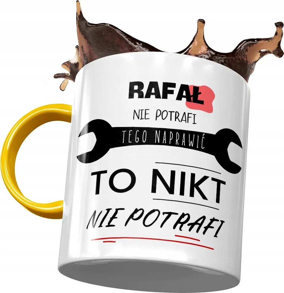 Sárga bögre Raffael Barát Barátnak Ajándék Nyomtatott Fotóval