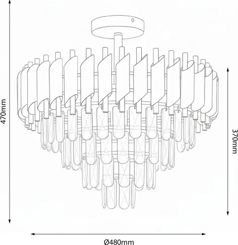 Brilagi - Felületre szerelhető csillár ECLIPSE 7xE14/10W/230V, átmérő 48 cm, ezüst