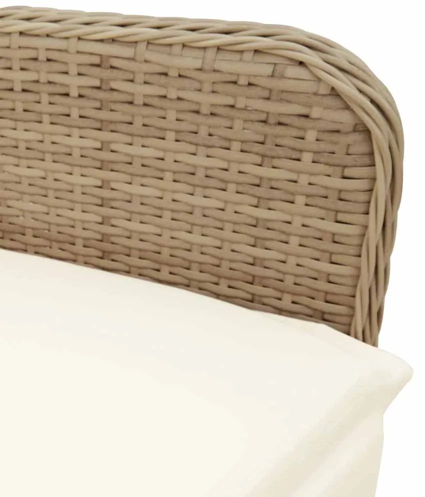 3 részes barna polyrattan kerti bisztrógarnitúra párnákkal