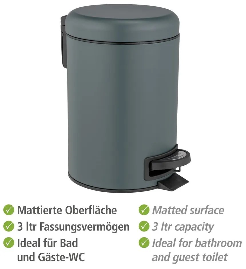 Acél pedálos szemetes 3 l Leman – Wenko