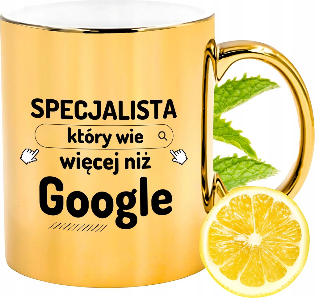 Arany csillogó bögre szakembernek ajándék fényképes nyomtatással