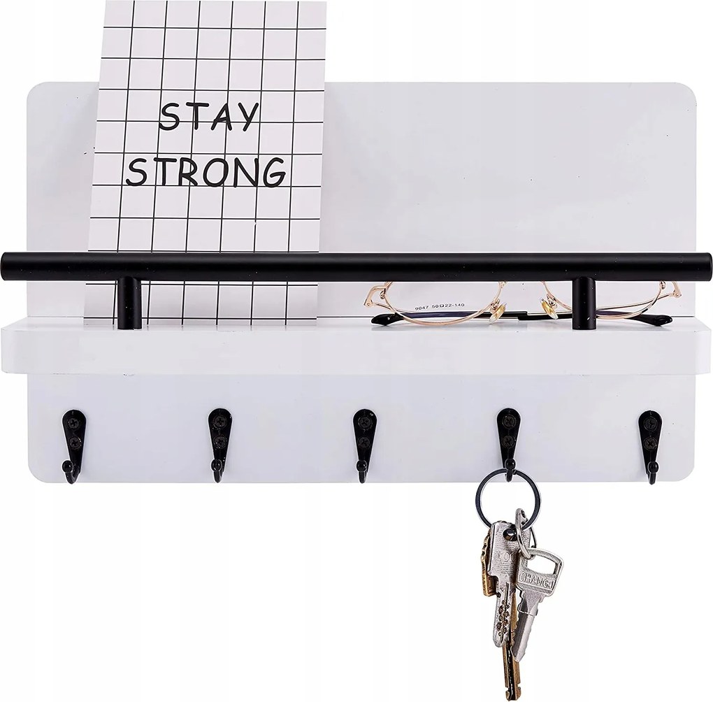 Előszobai Kulcstartó Fa Ruha Polccal Dikom Fehér Loft