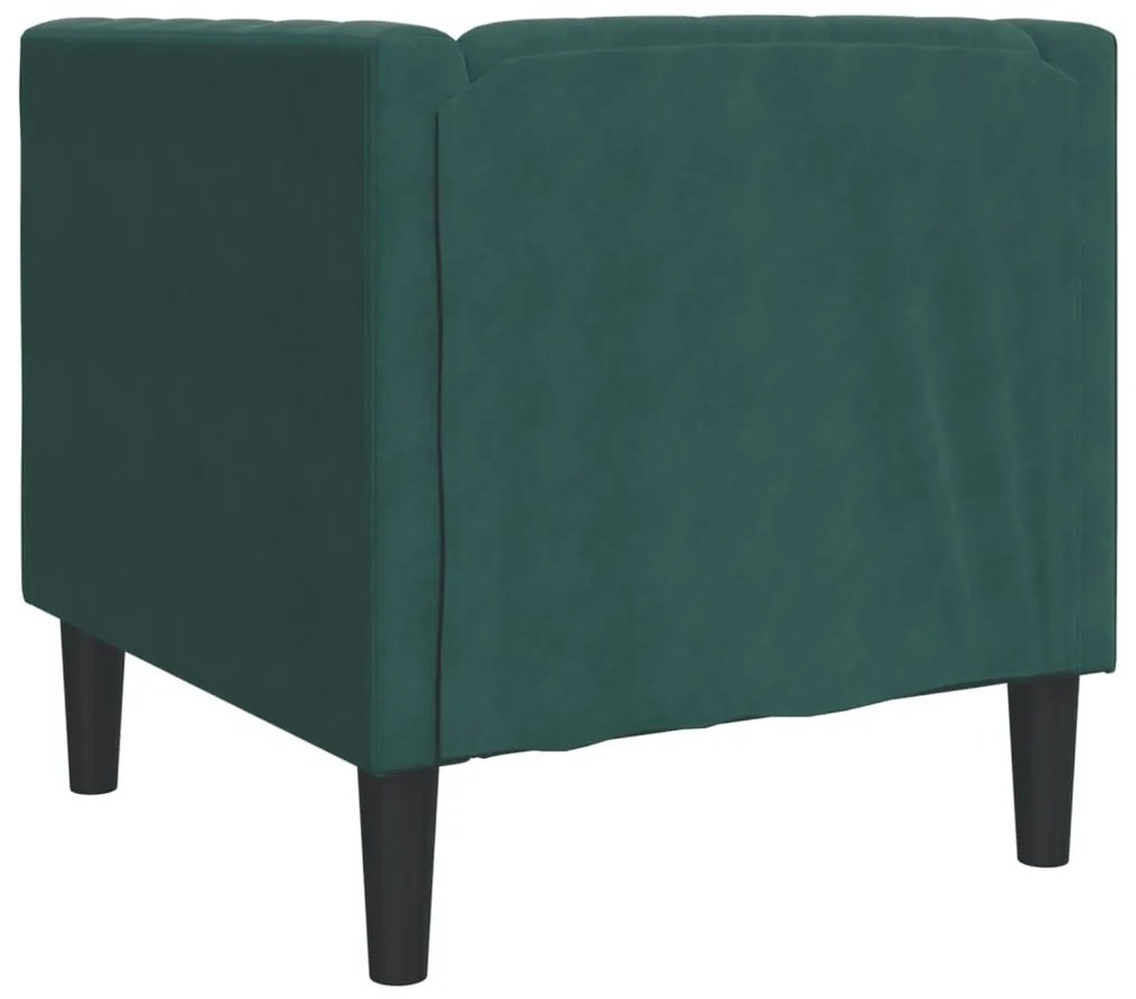 vidaXL sötétzöld bársony Chesterfield kanapéfotel