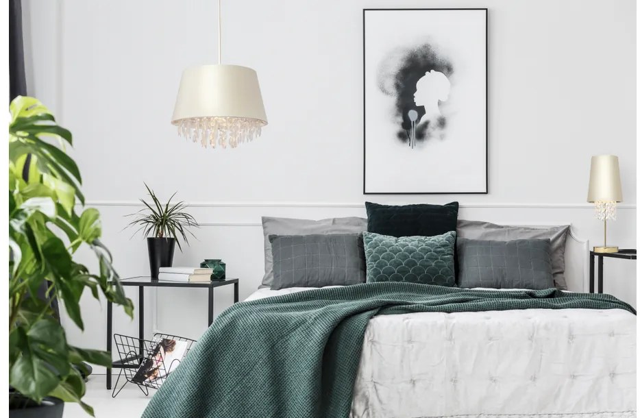 Lámpa Mennyezeti lámpatest NESTO, 6113, AC220-240V, 50/60Hz, 1*E27, max.40W, IP20, átmérő 30 cm, krém