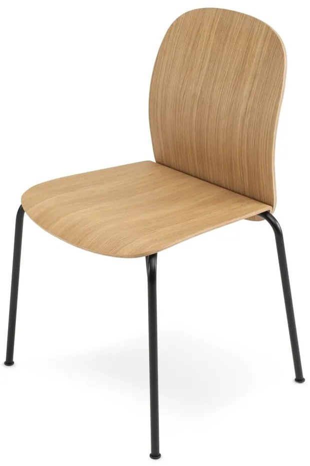 Natúr színű rakásolható étkezőszék szett 2 db-os tölgyfa dekorral Book – Gazzda