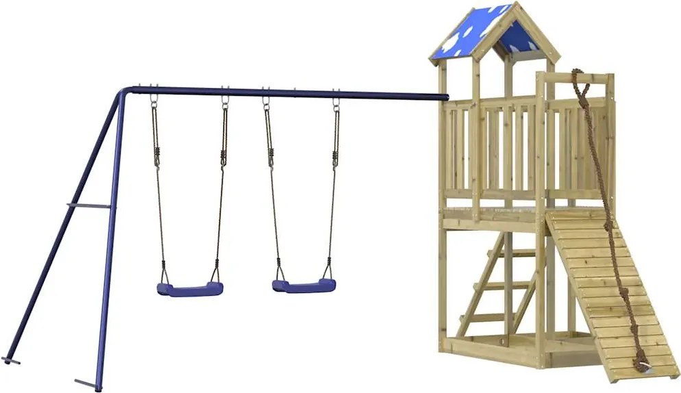 vidaXL impregnált fenyőfa kültéri játszószett