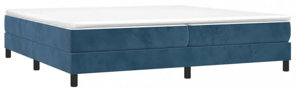 sötétkék bársony rugós ágykeret 200x200 cm