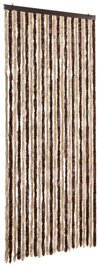 vidaXL bézs és világosbarna zsenília rovarfüggöny 100 x 220 cm