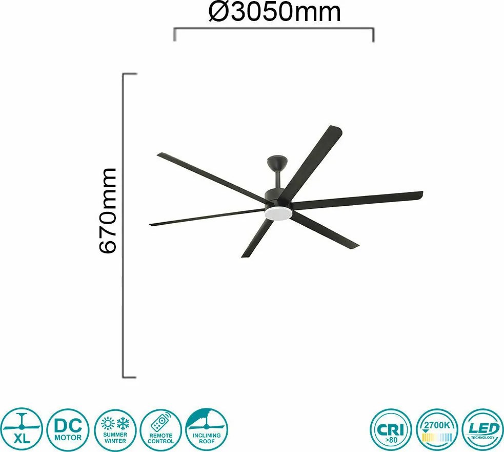 FARO34250 KHIOS Ventilátoros lámpa LED IP20