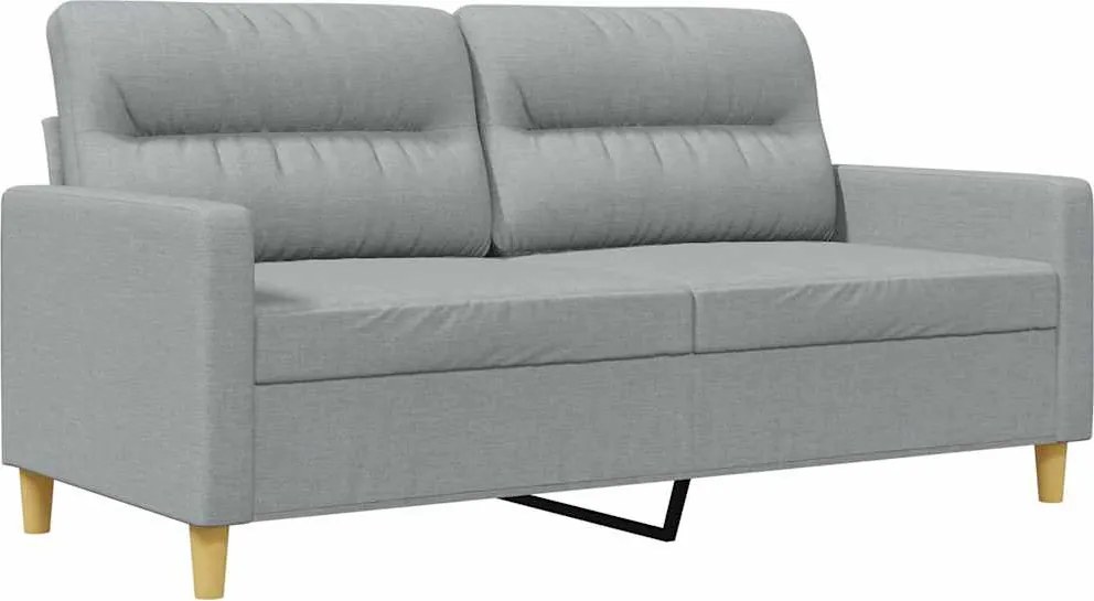vidaXL kétszemélyes világosszürke szövetkanapé 140 cm