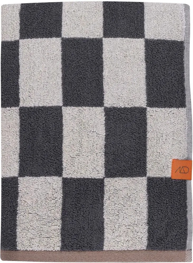 Antracitszürke-bézs frottír bio pamut fürdőlepedő 70x133 cm Retro – Mette Ditmer Denmark