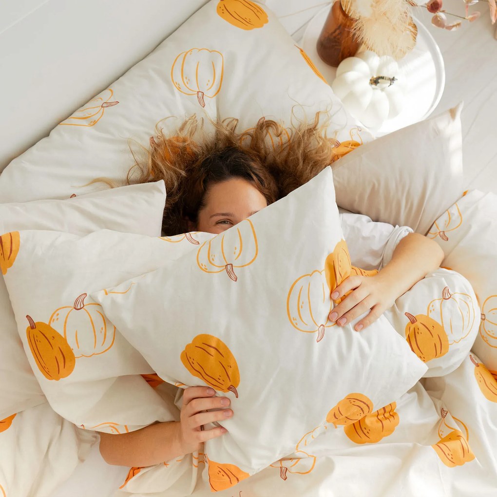 Goldea pamut ágyneműhuzat - őszi tökök 220 x 200 és 2db 70 x 90 cm