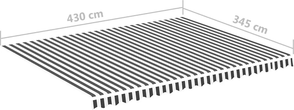 Antracitszürke és fehér csere napellenző ponyva 4,5 x 3,5 m