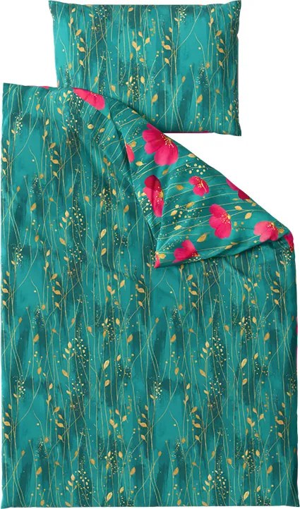 Pamut ágyneműhuzat VIVIDELLE POLY zöld Ágyneműhuzat mérete: 2 db 70 x 90 cm | 200 x 220 cm