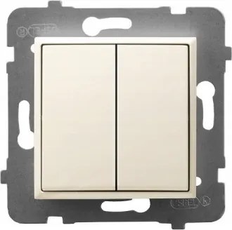 Ospel Aria Ekrü Dupla Váltókapcsoló (Lépcsőházi) ŁP-10U/m/27