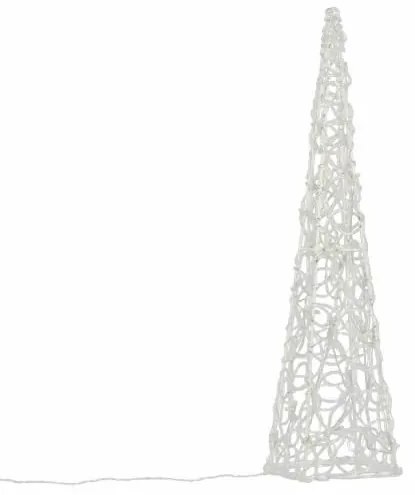NEXOS Karácsonyi akril piramis 60 cm meleg fehér elemes