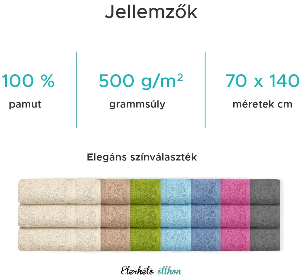 CLARYSSE ELEGANCE törölköző  70x140 cm homokszínű, 100% pamut