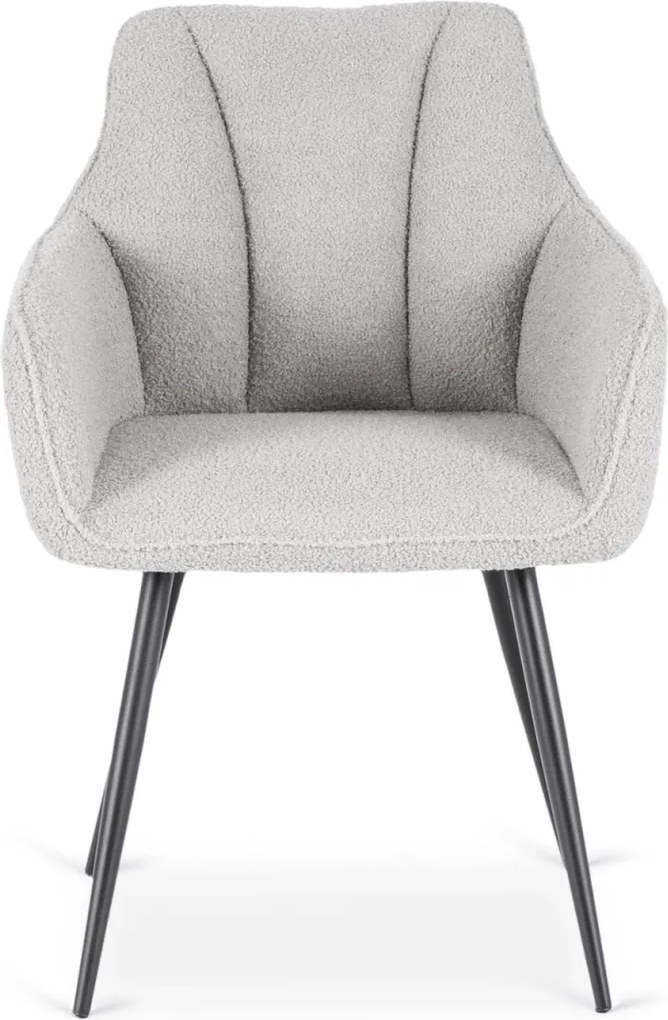 Szék szürke színben, bouclé kárpittal. NAWARA
