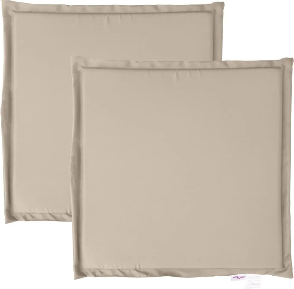 vidaXL 2 db topszínű négyzet alakú kerti ülőpárna 45 x 45 x 2 cm
