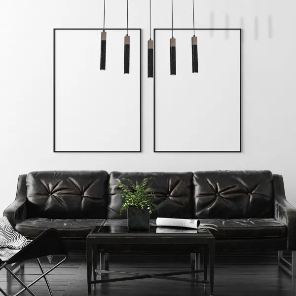 Csillár zsinóron SOLO 5xGU10/MR11/40W/230V fekete