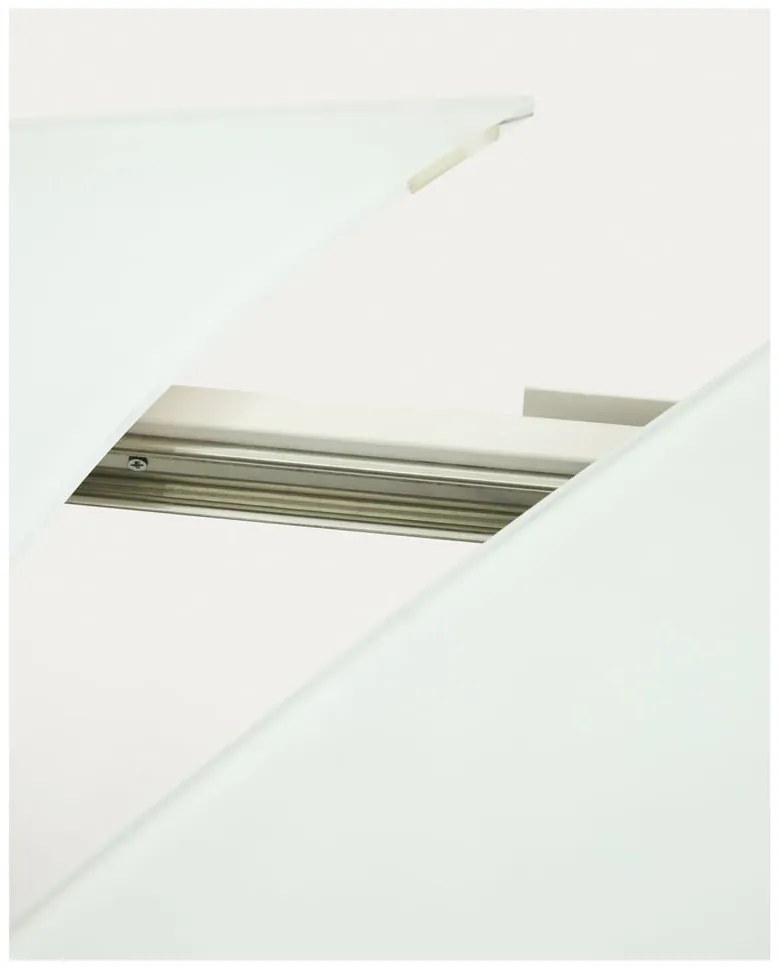 Fehér bővíthető étkezőasztal üveg asztallappal 100x130 cm Yodalia – Kave Home