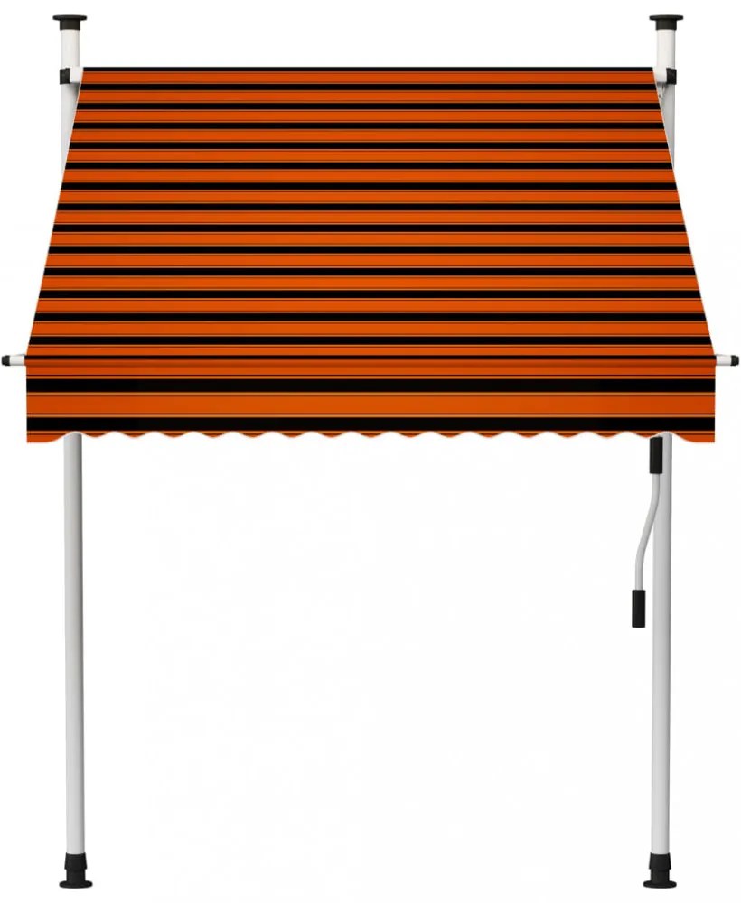 narancssárga és barna kézzel feltekerhető napellenző 150 cm