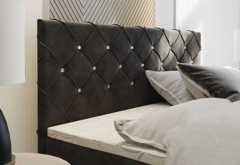 MINDY kárpitozott boxspring ágy, 160x200,  magic velvet 2217