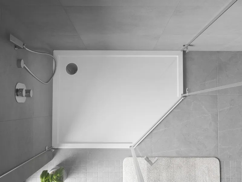 Mexen Flow ötszögletű slim bal oldali zuhanytálca 100 x 80 cm, fehér fényes - 46P108010L