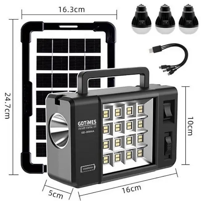 Napelemes világítás GDTIMES GD-8006A