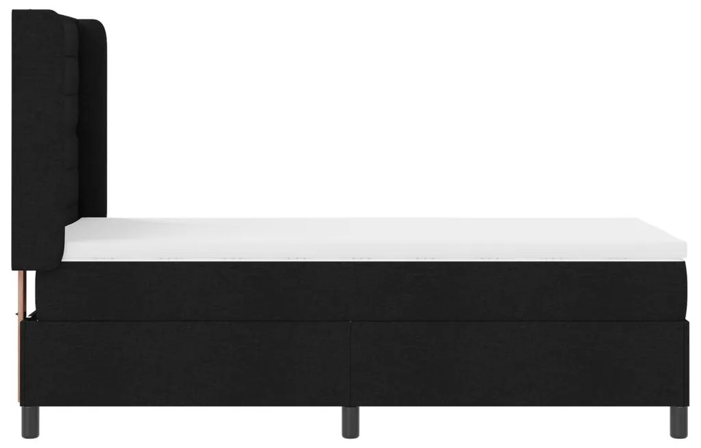 Boxspring Ágy Matrac és LED Fekete 80x200 cm Szövet