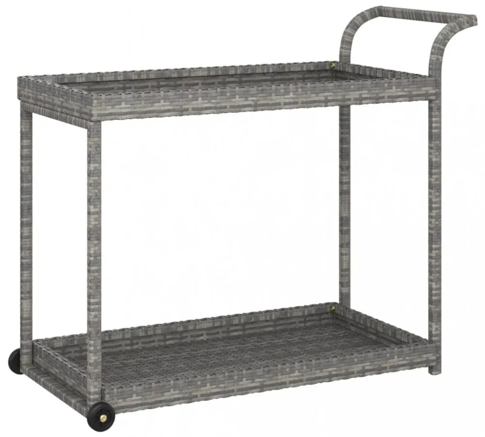 szürke polyrattan bárkocsi 100 x 45 x 83 cm
