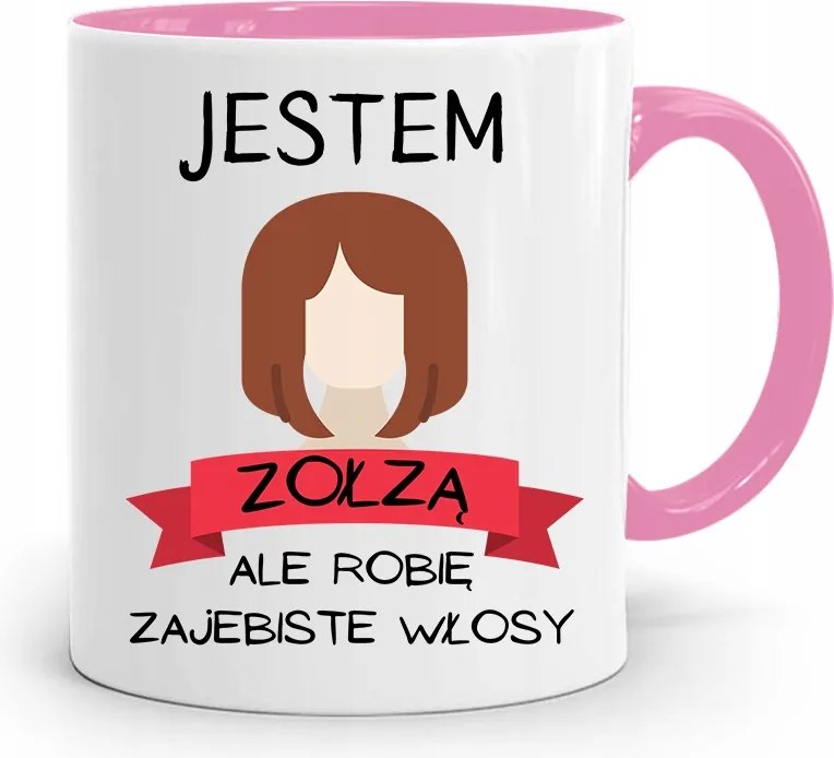 Rózsaszín Bögre Fodrásznak, Fantasztikus Hajat Készítek fényképes nyomattal