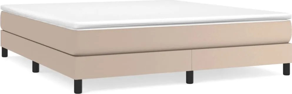 vidaXL cappuccino színű műbőr rugós ágy matraccal 160 x 200 cm