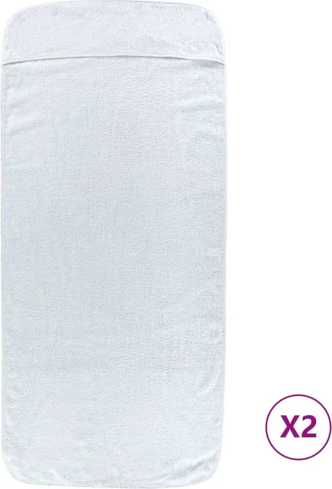 vidaXL 2 db fehér 400 GSM szövet strandtörölköző 75 x 200 cm