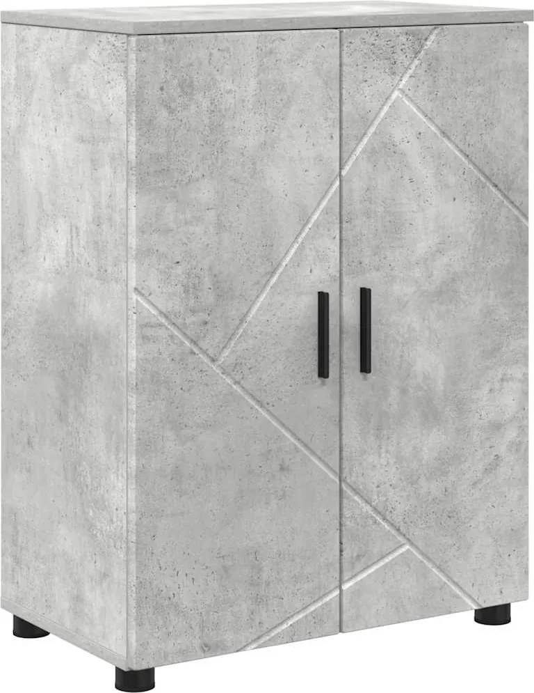 vidaXL Fürdőszoba Székény Beton Szürke 60 x 35 x 80 cm Faanyag & Fém